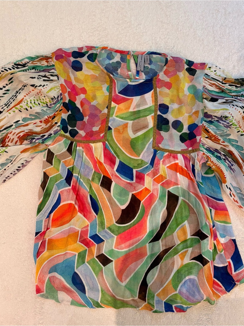 Bl^nk London Women's Multicolor Abstract Print Blouse - Vibrant Mixed Colors XXS